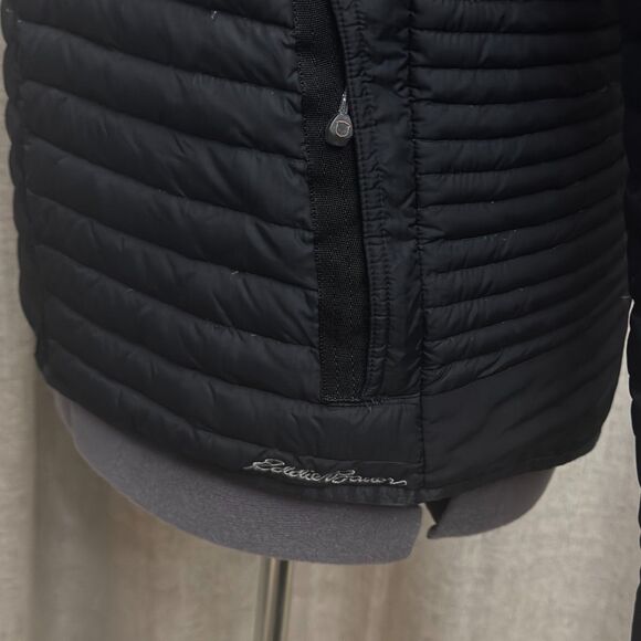 Eddie Bauer Black Puffer Jacket Men’s M Quilted Down Hybrid Outdoor Streetwear - Picture 6 of 12